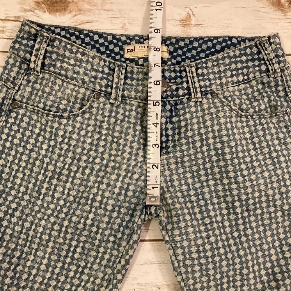 Free People Diamond Geometric Print Skinny Jeans Size 24